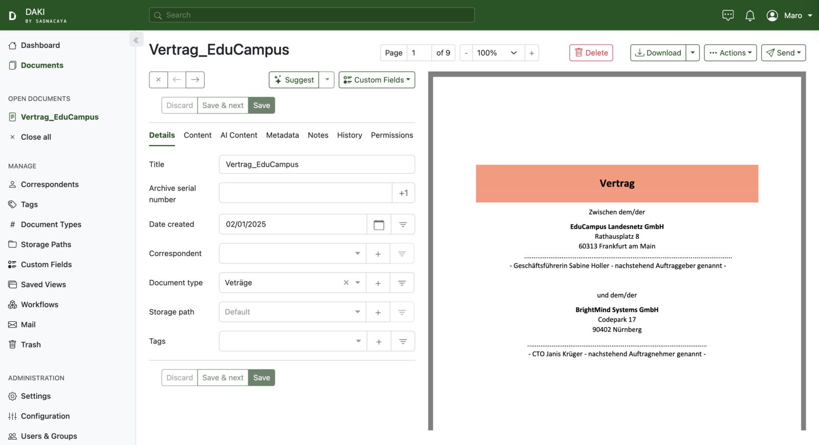 Datenmigration Schritt 9